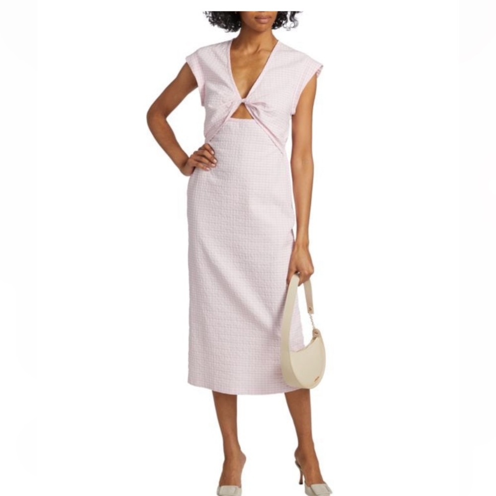 Women’s size 10 midi twist front dress lilac white